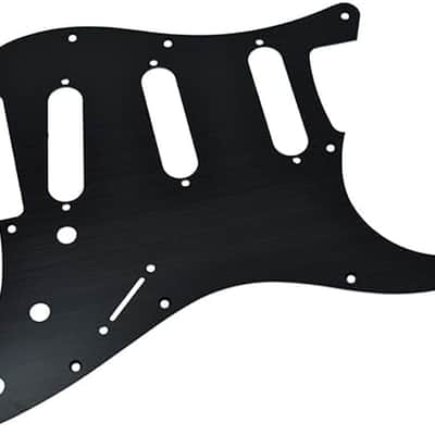 11 Hole Metal Aluminum Anodized Modern Style Pickguard Guitar Pick Guard Scratch Plate for Stratocaster/Strat Black image 3