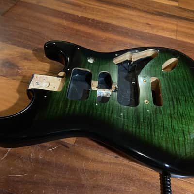 Fender Player Strat Stratocaster Flame Maple Plus Top Green Burst Alder Body image 1