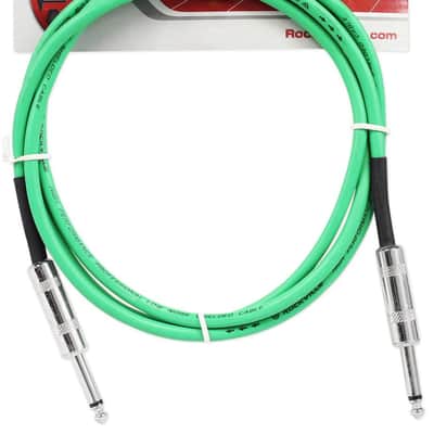 Rockville RCGT6.0G 6' 1/4'' TS to 1/4'' TS Guitar/Unbalanced Signal Cable-Green image 2