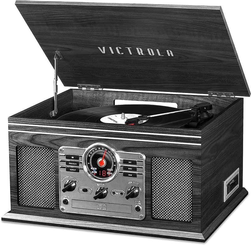 Victrola Classic 6-in-1 Bluetooth Turntable Record Player with CD, Cassette, FM Radio image 1