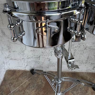 Latin Percussion LP845-K Mini 6/8" Timbale Set with Mount 2010s - Chrome over Steel image 2
