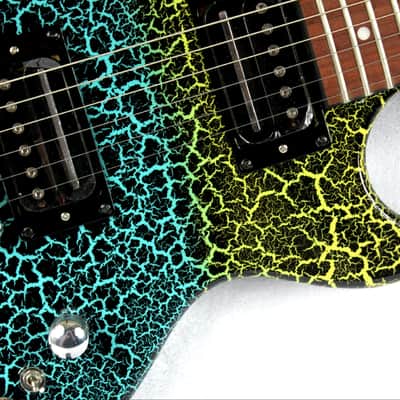 Custom Crackle Painted and Upgraded Epiphone LP Special ll Electric Guitar With Matching Headstock image 11