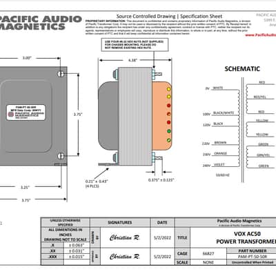 Pacific Transformer Vox AC50 Power Transformer 2022 image 3