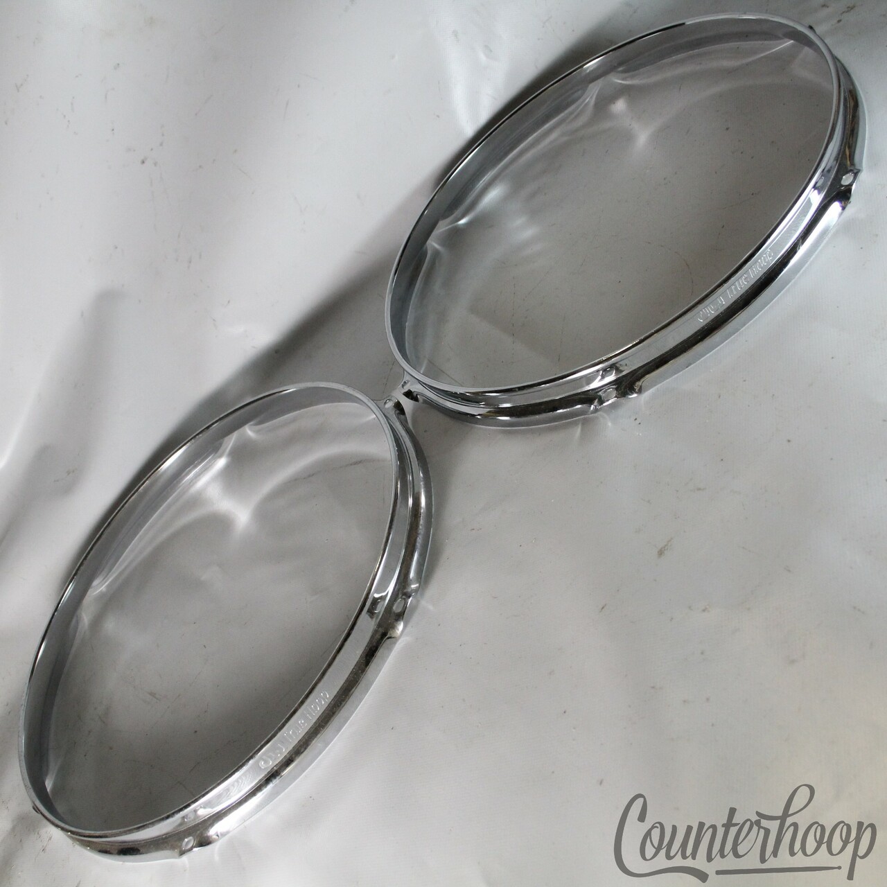 DW 13" True Hoop 2x Set Batter+Resonant Rims Chrome Plating 6-Lug 3mm USA* — main photograph