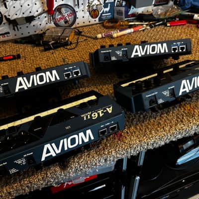 4x Aviom A-16II (A16-II) Personal Monitor Mixer with mount and power supply image 11