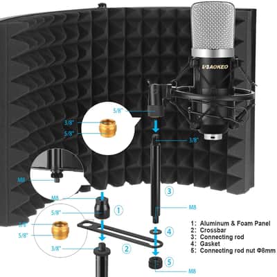 Professional Studio Recording Microphone Isolation Shield - Pop Shield (2 Folds) image 5