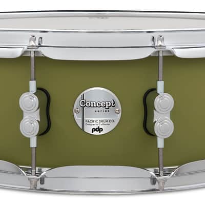 PDP Concept Maple 5.5x14" Snare Drum – Satin Olive Finish Ply image 1