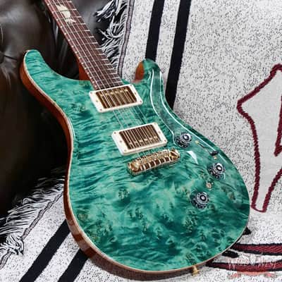 Paul Reed Smith PRS Private Stock # 11320 Custom 24 Piezo Stoptail Burl Maple Top Madagascar Rosewood Fingerboard Bahamian Blue 7.95 lbs image 9