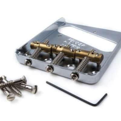 Genuine Fender American Vintage Hot Rod Telecaster 3-Saddle Tele Bridge - Chrome image 5