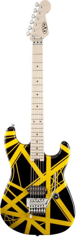 EVH Striped Series Black with Yellow Stripes Electric Guitar image 1