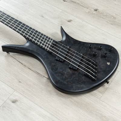 Legator HB5F Multi-Scale 5-String Bass, Satin Black Burl image 1