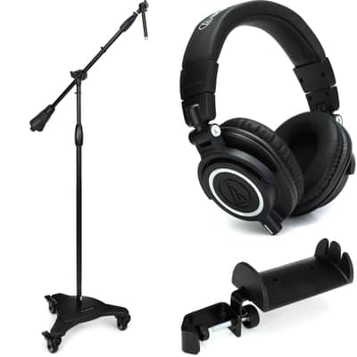 Ultimate Support MC-125 Professional Studio Boom Microphone Stand Headphones Bundle image 1