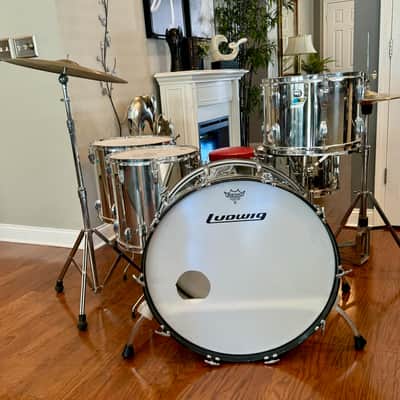 Ludwig 26 INCH BASS STAINLESS STEEL 26/18/16/14 70s - Stainless steel image 6