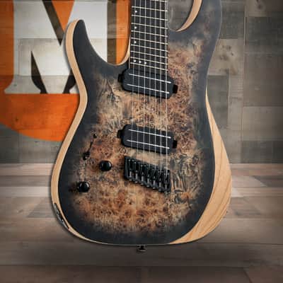 Schecter Reaper-7 Multiscale LH - Satin Charcoal Burst (1515) image 1