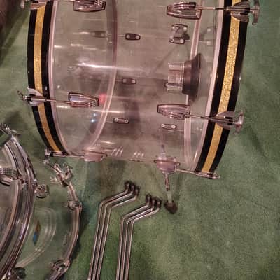 Ludwig Vistalite Reissue Zep Outfit 10x14 / 16x16 / 16x18 / 14x26" Drum Set 2001 - Present - Clear image 3