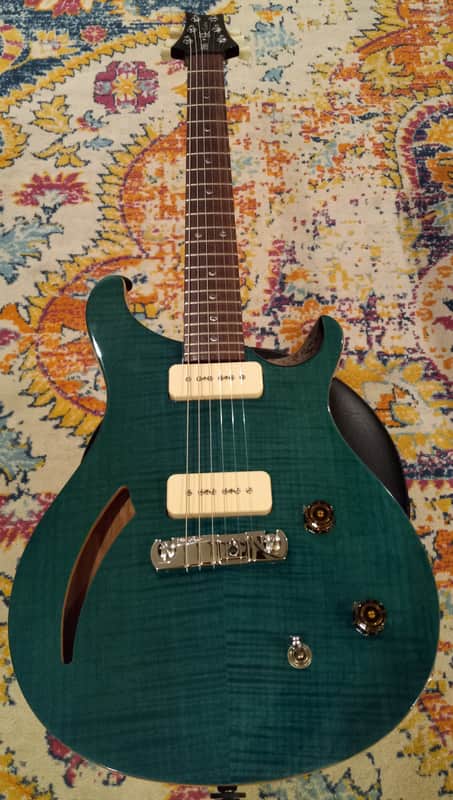 PRS SE Custom 22 Semi-hollow Soapbar 2004 Emerald Green Flame-Top image 1