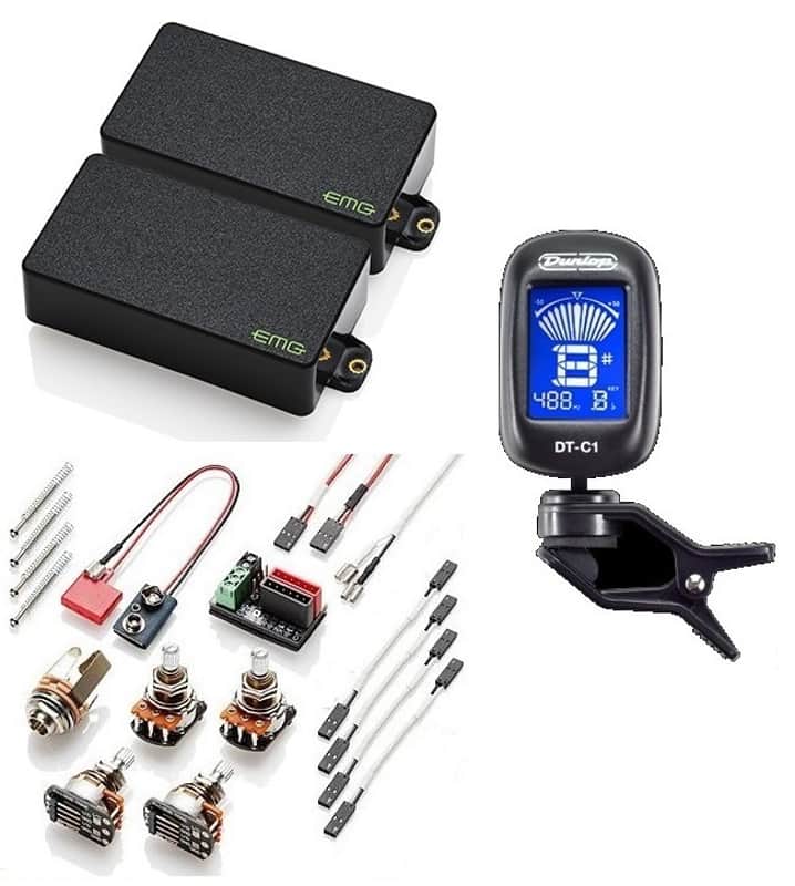 EMG KH-BB Set Kirk Hammett Bone Breaker Black Active Humbucker Set  Short Shaft Pots ( DUNLOP TUNER) image 1