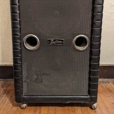1960s Kustom 200 Solid State Bass/Guitar Amp Head & 2x15" Cabinet Black Tuck'N'Roll image 3