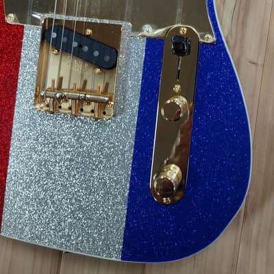 Fender Buck Owens Telecaster®, Maple Fingerboard, Red, Silver and Blue Sparkle image 3