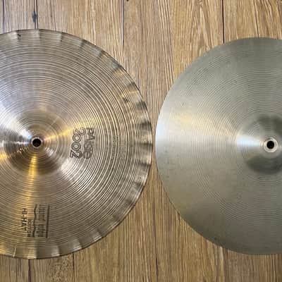 Paiste vintage 2002 black label sound edge 1042 grams & formula 602 913 grams 14" Hi-Hat pair 1970’s-80’s - Traditional VIDEO! image 1