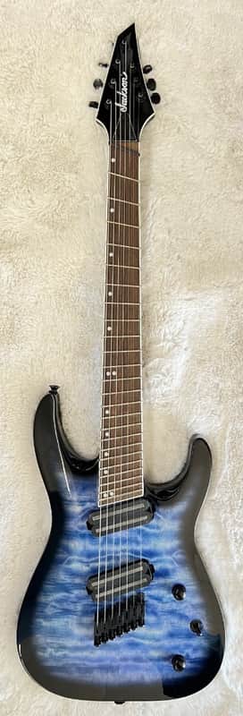 Jackson X Series Soloist Arch Top SLATX7Q 7-String Guitar, Trans Blue Burst image 1