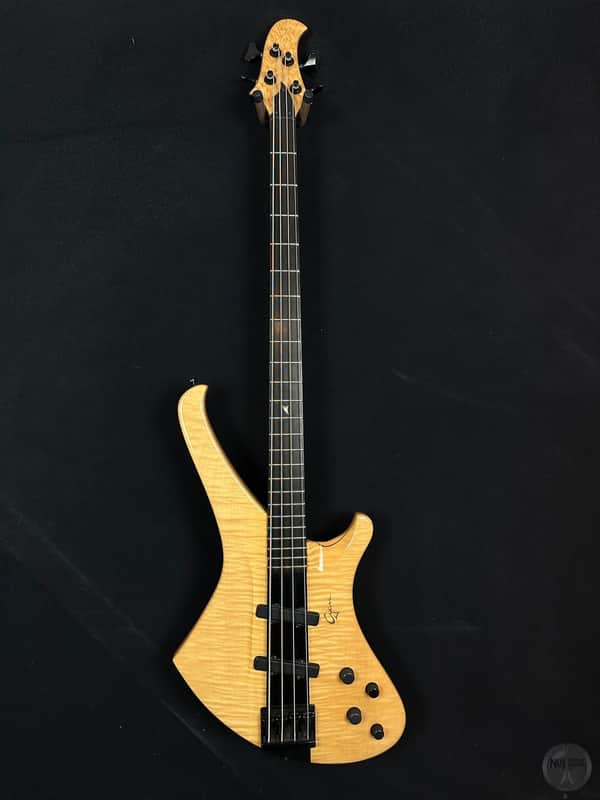 Cyan streamline bass from the 90`s in natural finish with bag image 1