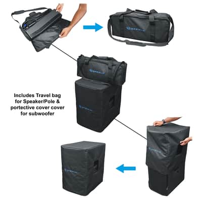 (2) Rockville TITAN COLUMN 12 Pro/DJ Powered Array Speakers w/12" Subs+Carry Bag image 14