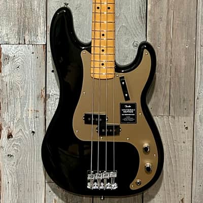 New Fender Vintera II '50s Precision Bass with Maple Fretboard  Black, Support An Indie Music Store! image 2