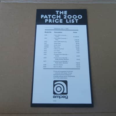 Vintage 1976 Ampeg Patch 2000 Guitar/Bass Price List! Rare, Original Case Candy, Paperwork! image 1