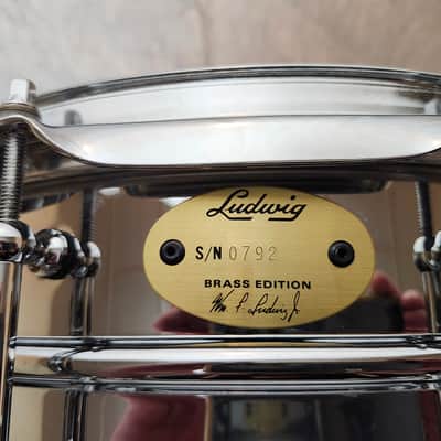 Ludwig LB400BT Brass Edition Supraphonic 5x14" 10-Lug Snare Drum with Tube Lugs 1998 - 2019 - Chrome-Plated image 7