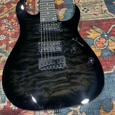 Ibanez GRG7221QA-TKS Gio with Purpleheart Fretboard - Transparent Black Sunburst image 2