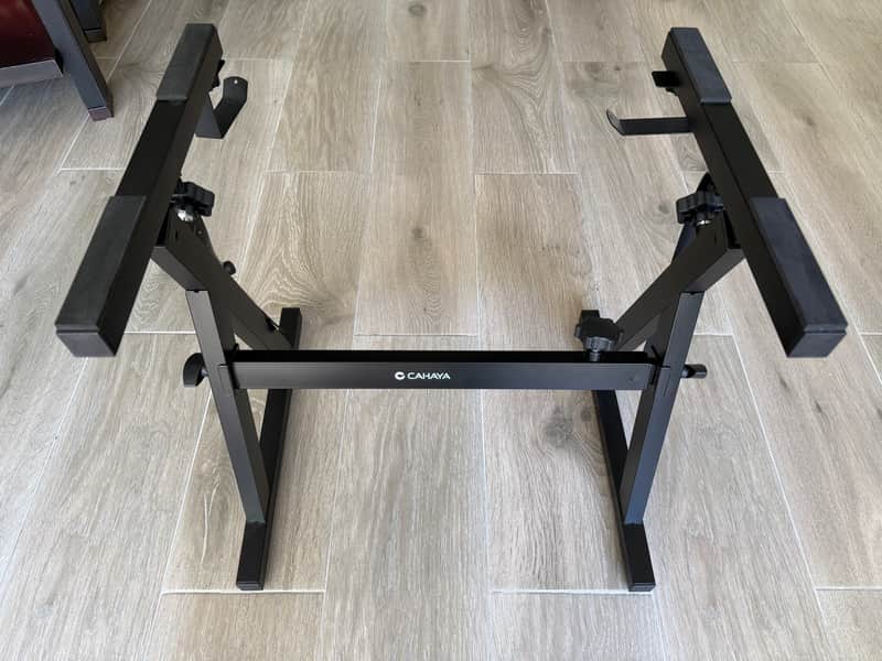 Cahaya CAHAYA Keyboard Stand Piano Adjustable - Z Style Piano Stands Heavy Duty Stable and Portable with Height and Width Adjustable Fits for 54 61 76 88 Keys Electric Pianos Black image 1