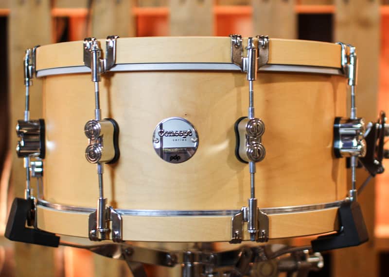 PDP 6.5x14 Concept Classic Natural Stain w/ Natural Hoops Snare Drum - PDCC6514SSNN image 1