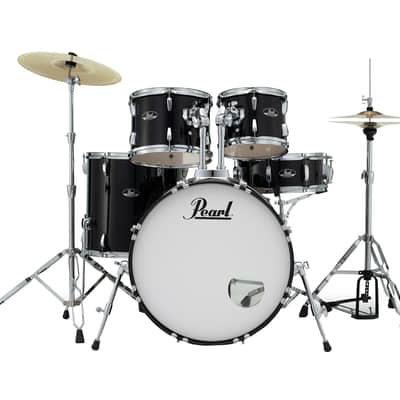 Pearl Roadshow 5-Pc Complete Drum Set w/22" Kick, Cymbals & Hardware - Jet Black image 3
