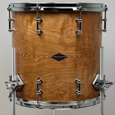 Craviotto 20/12/14" Solid Cherry Drum Set w/ Cherry Inlay - Kit #1161 image 16