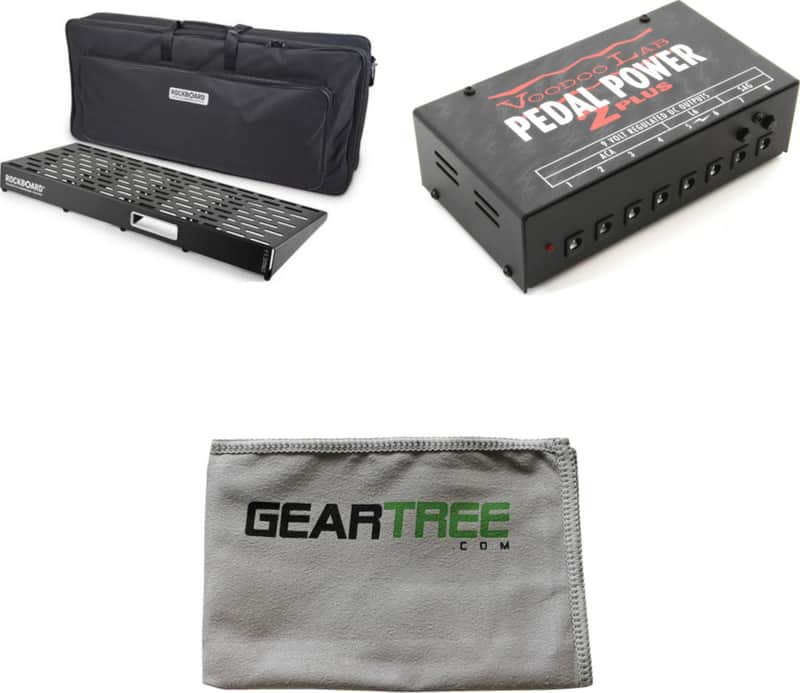 RockBoard CINQUE 5.4 - 40.16in x 16.37in Pedalboard w/Gig Bag, Voodoo Lab Power Supply, and Cleaning Cloth image 1
