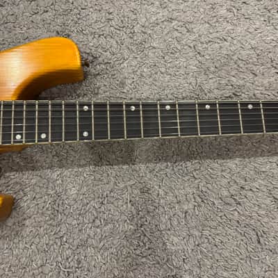 Custom Headless Blonde Travel Lapsteel compact comfortable electric guitar Made in Ukraine Custom shop Djent Modern Metal Unique Boutique image 5