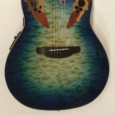 Ovation Celebrity Elite Plus CE48P-RG - Super Shallow Caribbean Blue Acoustic-Electric Guitar image 2