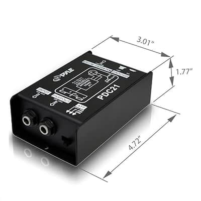 Premium Direct Injection Audio Box - 2.36" x 4.09" Passive DI Unit Hum Eliminator w/ Input Attenuator to Connect Guitar & Bass, 1/4'' Impedance Transformer Connector to Balanced & Unbalanced XLR image 4