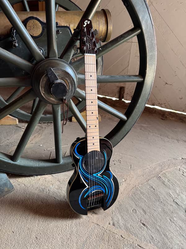 G-Sharp OF-1 Travel Guitar, Three Tone Sunburst (g# tuning, comes w/ gig bag) image 1