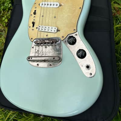 1966 Fender Mustang Guitar -Sonic Blue Refin image 2