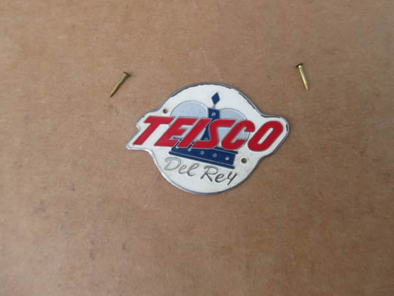 1960s Vintage Teisco Del Rey Guitar Headstock Logo with Mounting Pins Japan Made image 1
