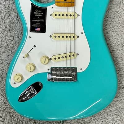 Mint Fender American Vintage II 1957 Seafoam Left Handed Stratocaster with Case image 7