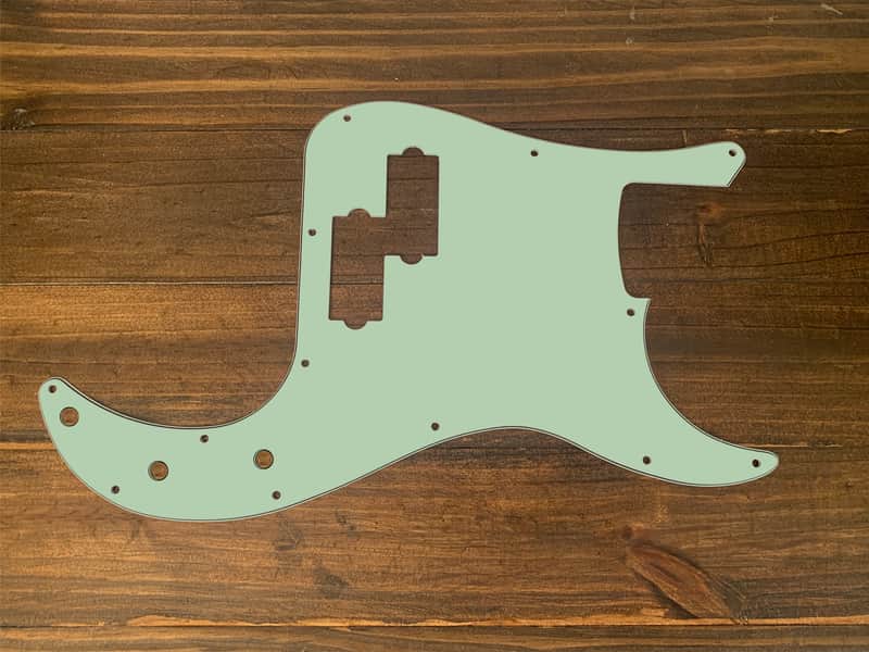 P Bass style Pickguard by Carmedon. Strawberry Surf Green(matte) image 1