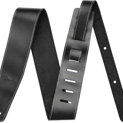 Genuine Fender Broken-In Leather Strap Black 2.5"