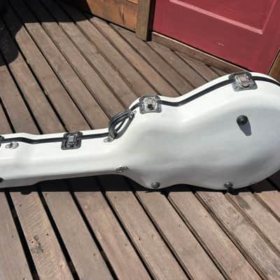 Calton Deluxe Hard Case for Gibson ES-335/Semi-Hollowbody  guitar > White w/ Blue interior image 2