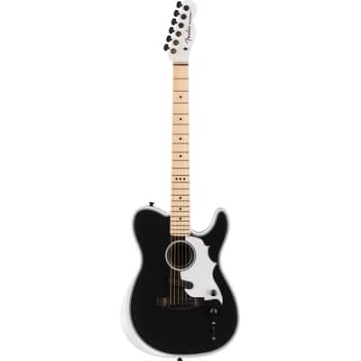 Fender Jack White Triplesonic Acoustasonic Telecaster - Satin Arctic White w/ Black Top image 2