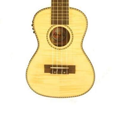 Amahi UK550C-EQ Concert Size Flame Maple Electric Acoustic Ukulele with Gig Bag image 4