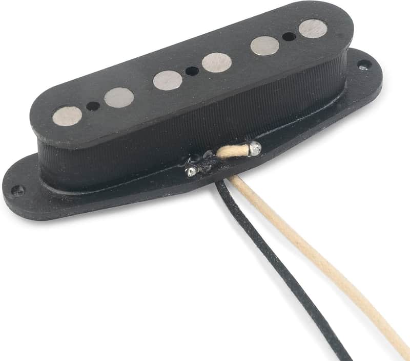 StewMac Fat Pole Single-coil Pickup, Neck Position, Black Exposed Coil image 1