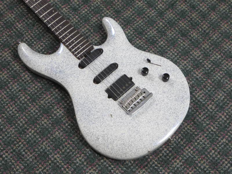 2016 Ernie Ball Music Man Luke III Custom Color Pearl White/Blue Sparkle! w/OHSC image 1